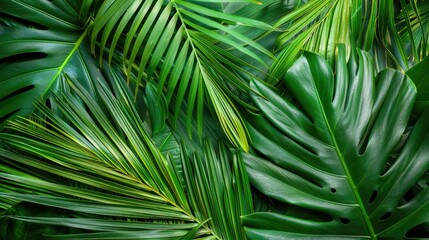 Texture of Tropical Green Leaves A Nature Abstract