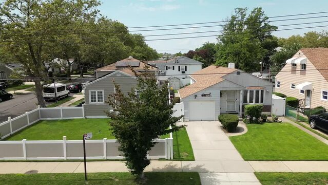 Scenic Summer View of Neighborhood Houses on M Street in Canarsie Brooklyn