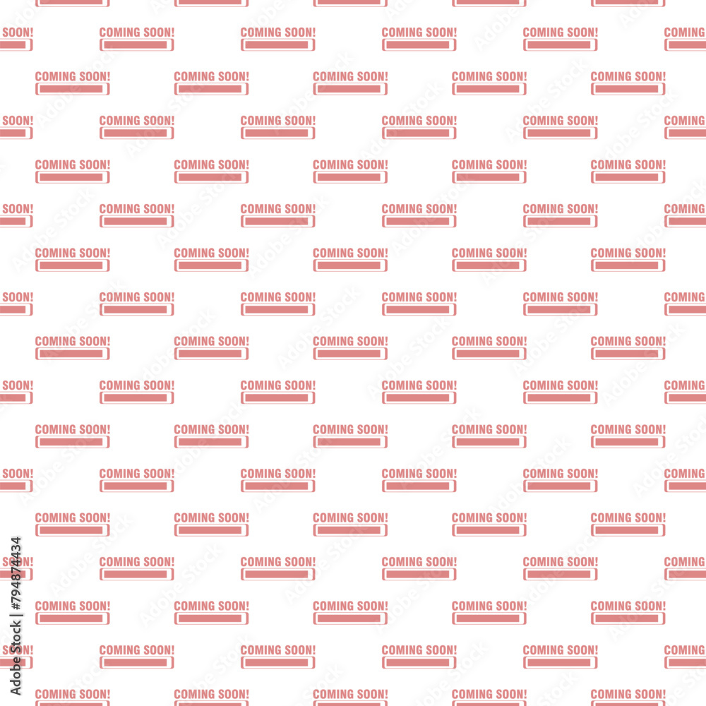 Canvas Prints Coming soon icon seamless pattern isolated on white