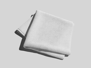 White Blank Folded Towel Cloth Mockup