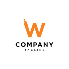 Letter W Marker logo icon vector template