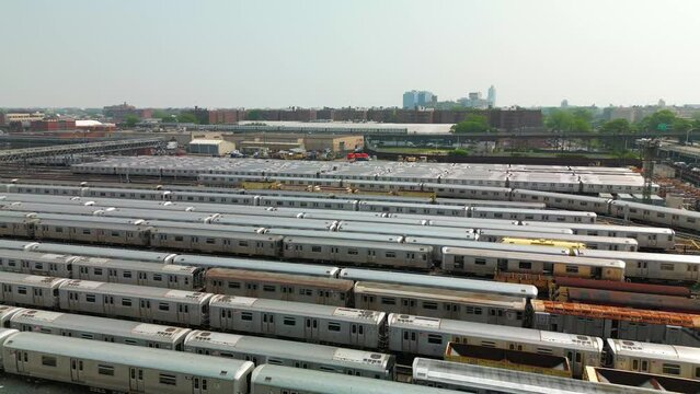 Aerial View of MTA Coney Island Train Yard
