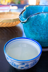 お昼から最高の日本酒。
The best sake from...