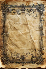 Antique Floral Ornamental Frame Old Page texture