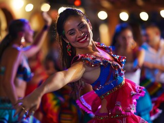 Cinco de Mayo Salsa Dancing Competition - Colorful and Energetic Event Celebration.