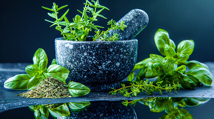 Fresh Herbs Collection, Kitchen Ingredients for Healthy Cooking