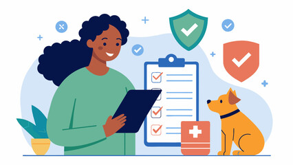 A person opting for a pet insurance plan to help cover unexpected expenses.