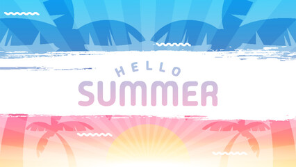 Summer banner. Trendy texture. Holiday season, weekend, holiday logo. Summer Time Wallpapers. Happy sunny day. Modern vector letters. Fashionable style.