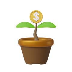 tree growing from a pot