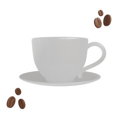 cup of coffee with beans