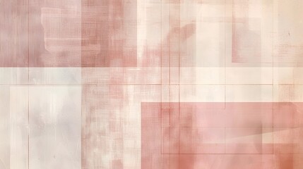 Abstract design with  hand-drawn lines creating a grid-like pattern over a background with blocks of different earthy tones such as beige, cream, and a muted pink or salmon color.