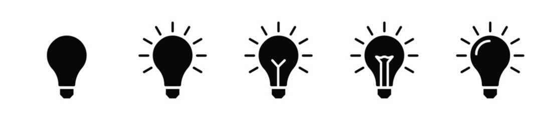 Idea bulb icon set. Bulb, innovation symbol set - Vector 