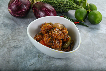 Asian cuisine - prawn in chili sauce