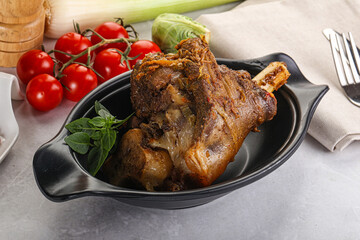 Baked Lamb shank with bone
