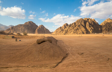 View of desert mountain landscape