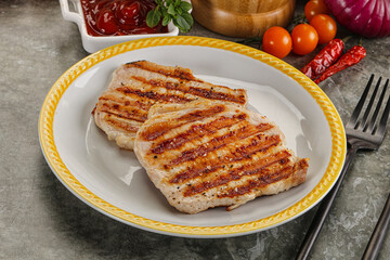 Tasty grilled pork meat steak