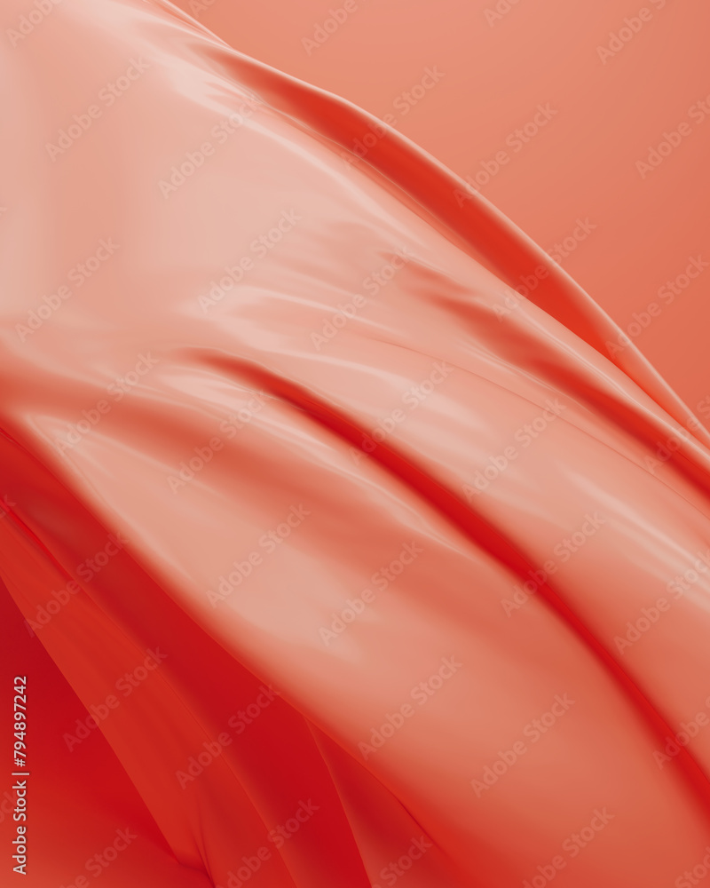 Poster peach fuzz folds flowing gentle waves abstract background modern radiant warmth 3d illustration rend