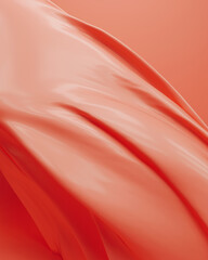Peach fuzz folds flowing gentle waves abstract background modern radiant warmth 3d illustration render digital rendering