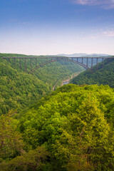 The New River Gorge Bridge, Steel arch bridge 3,030 feet long over the New River Gorge near...
