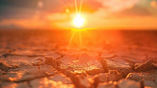 The land is dry and the sun is very hot,global warming and climate change that is getting hotter.
