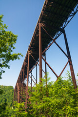 The New River Gorge Bridge, Steel arch bridge 3,030 feet long over the New River Gorge near...