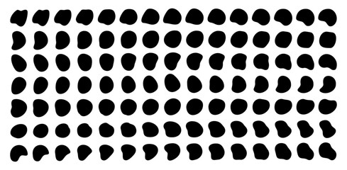 Abstract organic forms. Smooth transitions from shape to shape for animation effects. Vector irregular blobs. Simple element backgrounds for an organic logo design. Liquid round uneven splats, stains