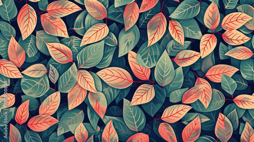 Poster leafy design pattern that is creatively seamless