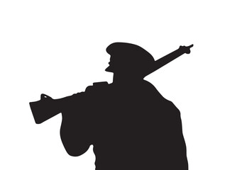  soldier with rifle Vector illustration on white background