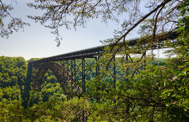 The New River Gorge Bridge, Steel arch bridge 3,030 feet long over the New River Gorge near...