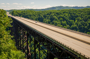 The New River Gorge Bridge, Steel arch bridge 3,030 feet long over the New River Gorge near Fayetteville, West Virginia, in the Appalachian Mountains of the eastern United States