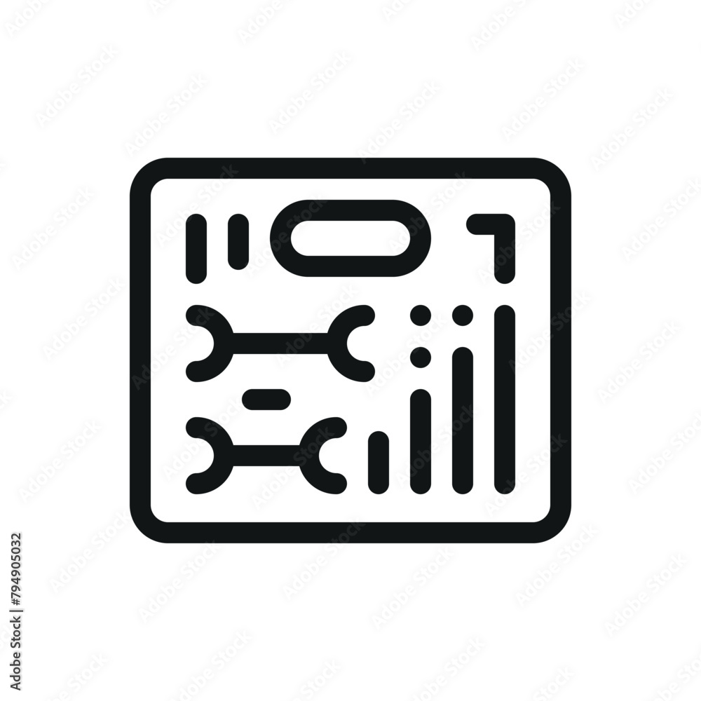 Poster tool kit set isolated icon set, tools case vector symbol with editable stroke