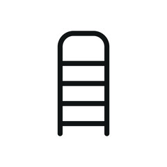 Aluminium single ladder isolated icon set, construction ladder vector symbol with editable stroke