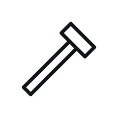 Sledgehammer isolated icon set, heavy duty hammer vector symbol with editable stroke