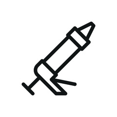 Sealant gun isolated icon set, caulking gun vector symbol with editable stroke