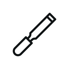 Chisel isolated icon set, handle metal chisel vector symbol with editable stroke