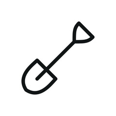 Shovel isolated icon set, spade vector symbol with editable stroke