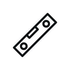 Building level tool isolated icon set, spirit level vector symbol with editable stroke