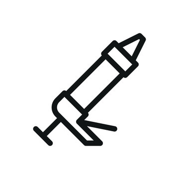 recommend clip art: Sealant gun isolated icon set, caulking gun vector symbol with editable stroke