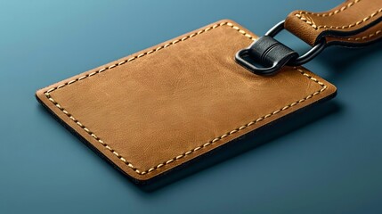 Travel mockup of plain luggage tag, color and text editable,