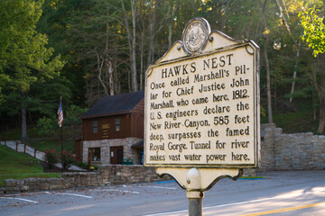 The Hawk's Nest at New River Gorge National Park and Preserve in southern West Virginia in the...