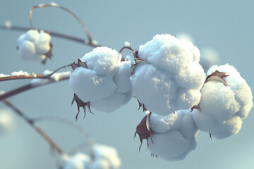 Serene Cotton Plant Close-Up