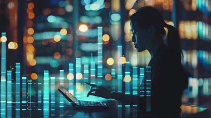 Silhouette of a logistics analyst crunching numbers on a calculator
