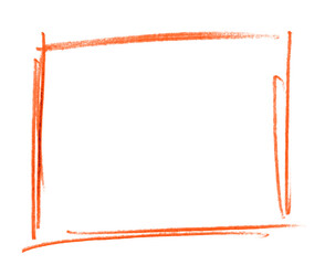 Stift Zeichnung: Unordentlicher rot oranger Rahmen