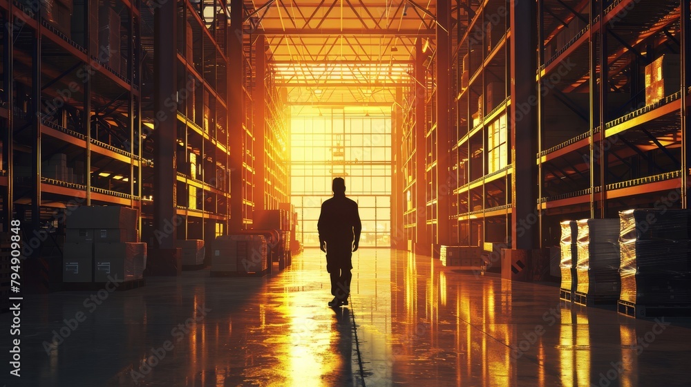 Poster a warehouse layout designer optimizing space utilization