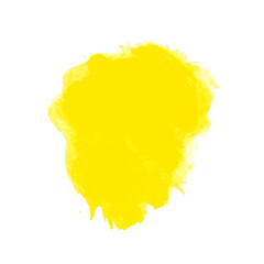 Gelber Farbklecks - Farbspritzer auf weißem Hintergrund