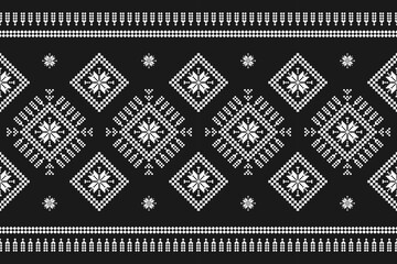 Fabric flower pattern art. Geometric ethnic seamless pattern in tribal. Design for background, wallpaper, vector illustration, fabric, clothing, carpet, textile, batik, embroidery.