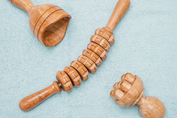 Horizontal picture of wooden therapy tools