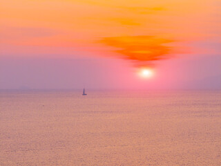 Sunset over the sea. 
