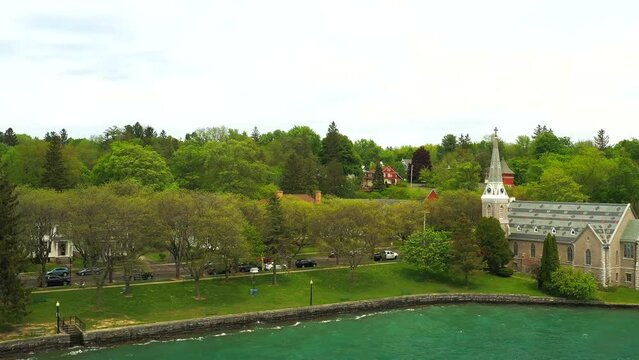 Aerial Approach of a Waterfront Street - Pt. 1