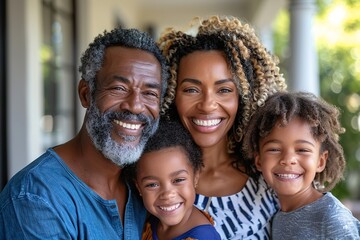 Happy family celebrating 25th anniversary of parents